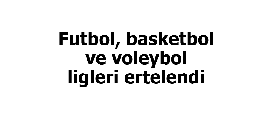 Futbol, basketbol ve voleybol ligleri ertelendi