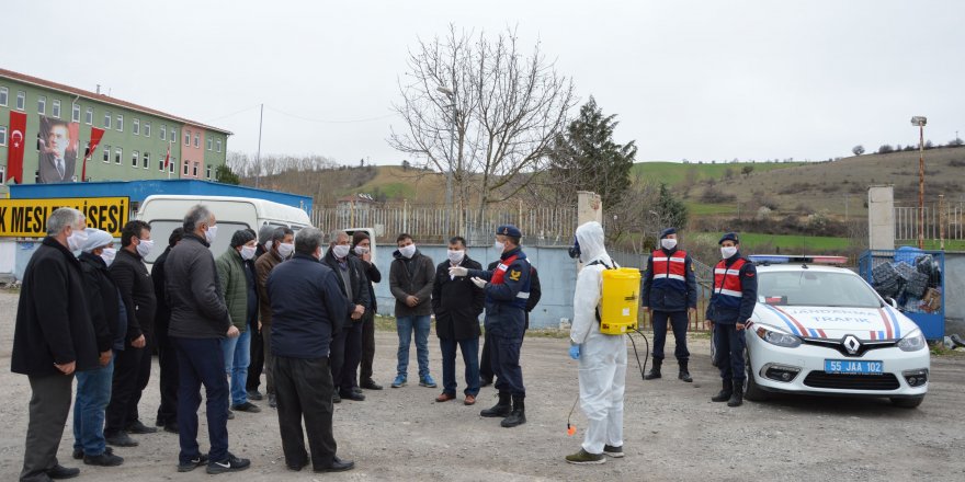 Havza'da toplu taşıma araçları dezenfekte edildi