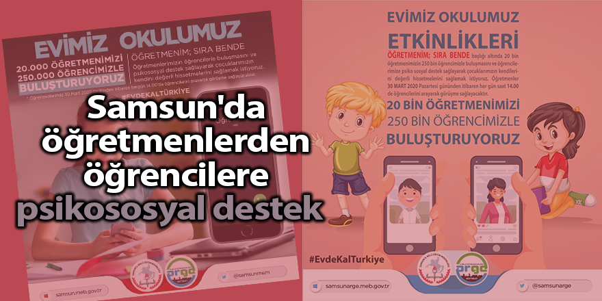 Samsun'da öğretmenlerden öğrencilere psikososyal destek  