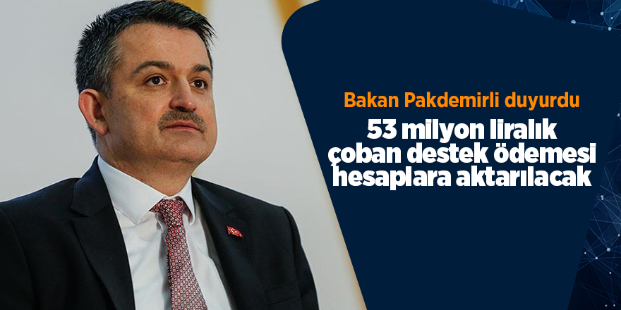 53 milyon liralık çoban destek ödemesi hesaplara aktarılacak