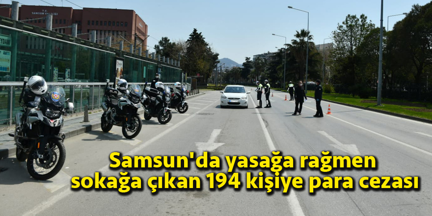 Samsun'da sokağa çıkan 194 kişiye para cezası verildi