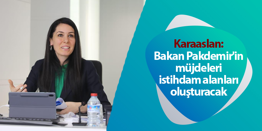 Karaaslan: Bakan Pakdemir'in müjdeleri istihdam alanları oluşturacak