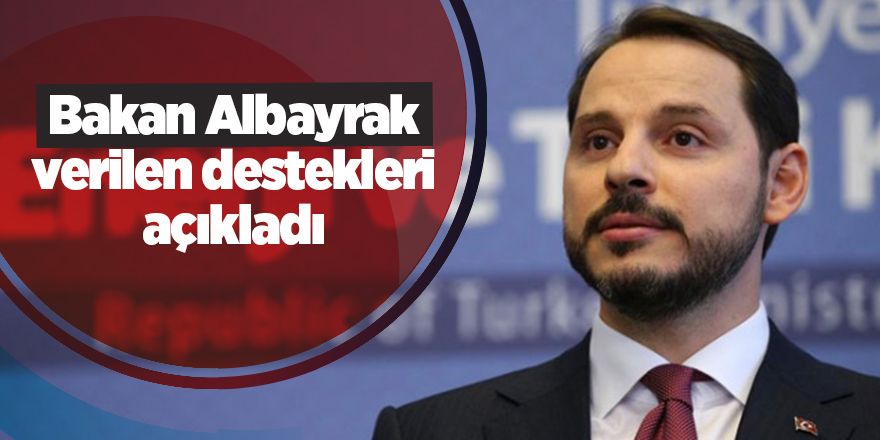 Bakan Albayrak verilen destekleri açıkladı