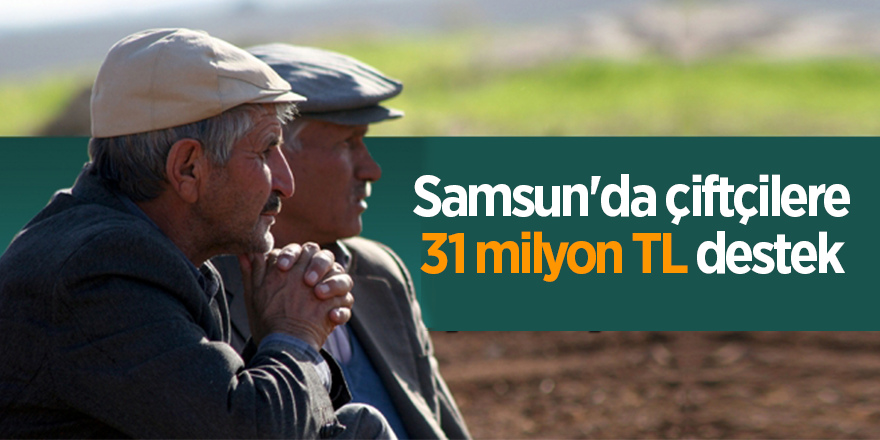 Samsun'da çiftçilere 31 milyon TL destek