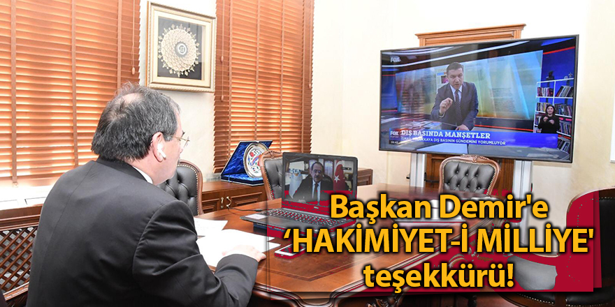 Samsun Büyükşehir Belediye Başkanı Mustafa Demir'e ‘HAKİMİYET-İ MİLLİYE' teşekkürü!