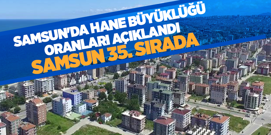 Samsun'da hane büyüklüğü oranları açıklandı