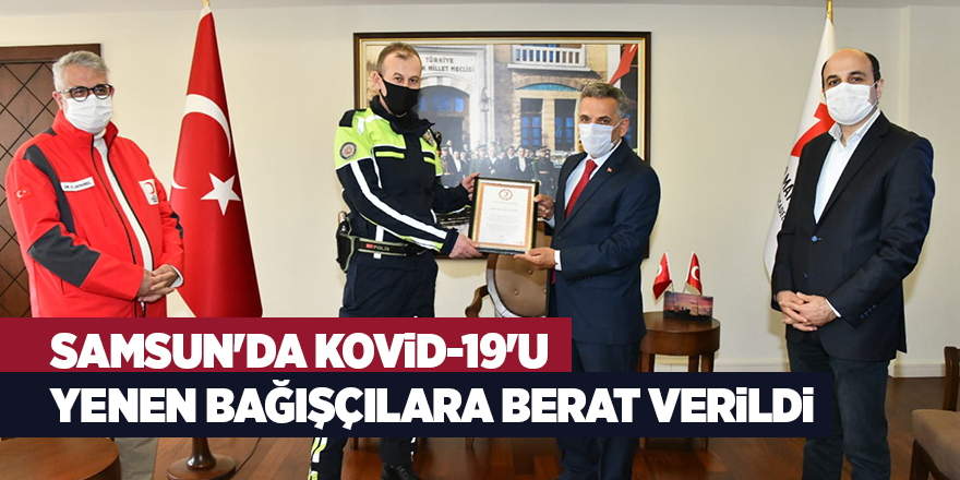 Samsun'da Kovid-19'u yenen bağışçılara Berat verildi