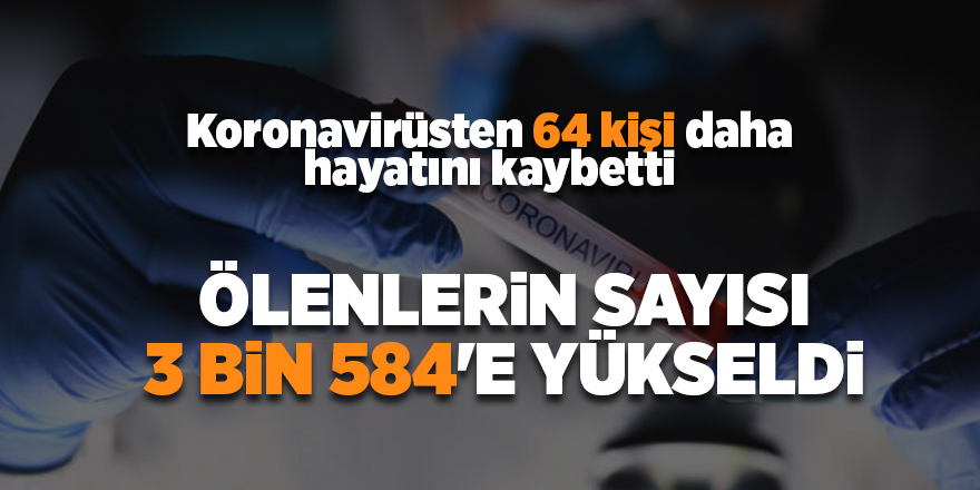 Koronavirüsten 64 kişi daha hayatını kaybetti