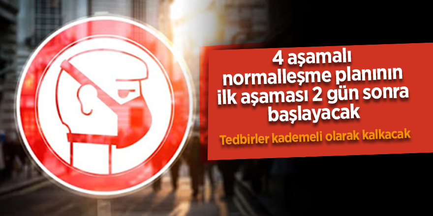 4 aşamalı normalleşme planının ilk aşaması 2 gün sonra başlayacak