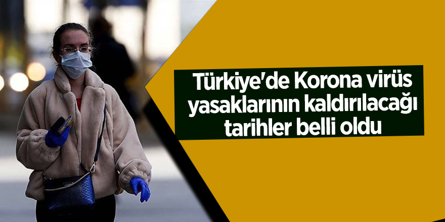 Türkiye'de Korona virüs yasaklarının kaldırılacağı tarihler belli oldu