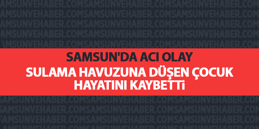 Sulama havuzuna düşen çocuk hayatını kaybetti