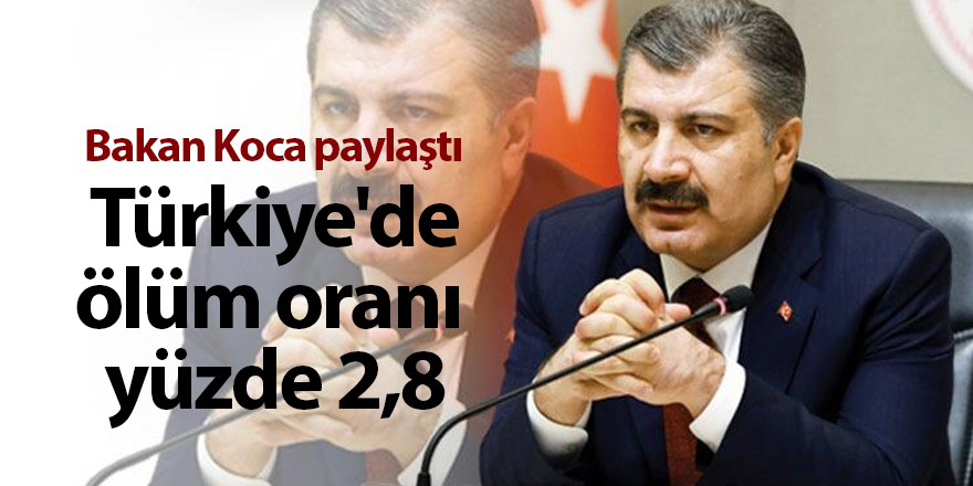 Türkiye'de ölüm oranı yüzde 2,8