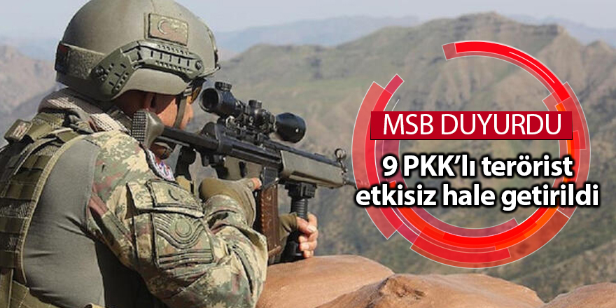 9 PKK’lı terörist etkisiz hale getirildi