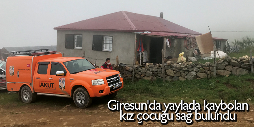 Giresun'da yaylada kaybolan kız çocuğu sağ bulundu