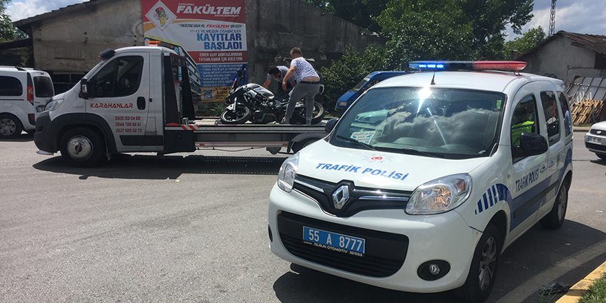 Samsun'da trafik polisi kaza yaptı: 4 yaralı