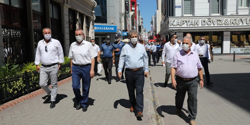 İlkadım'da Kaymakam, Belediye Başkanı ve TSO Başkanı'ndan esnafa virüs uyarısı - samsun haber