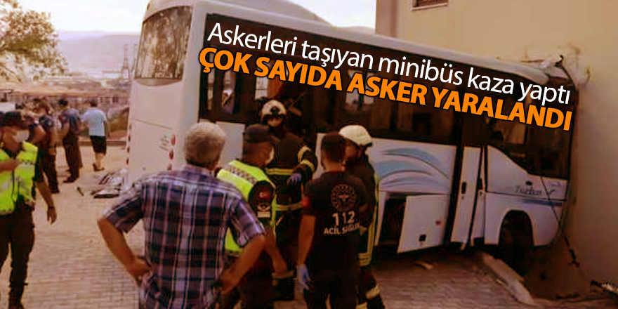 Askerleri taşıyan minibüs kaza yaptı - samsun haber