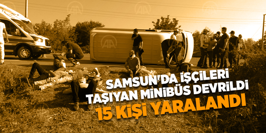 Samsun'da işçileri taşıyan minibüs devrildi - samsun haber