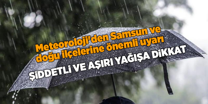 Meteoroloji'den Samsun ve doğu ilçelerine önemli uyarı - samsun haber