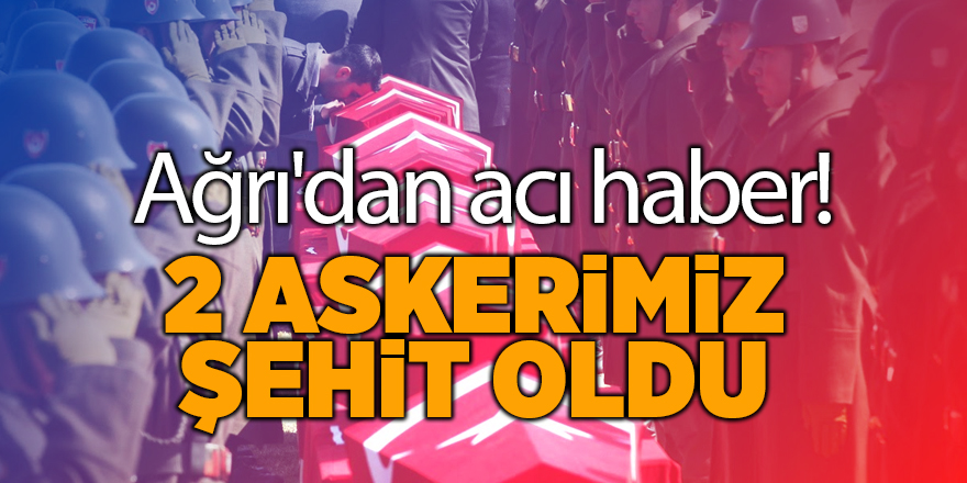 Ağrı'dan acı haber! 2 askerimiz şehit oldu - samsun haber