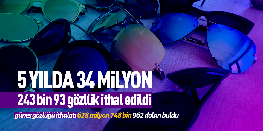 5 yılda 34 milyon 243 bin 93 gözlük ithal edildi