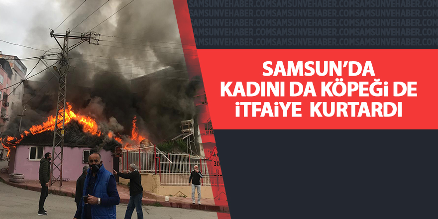 Samsun'da köpeği için alevlerin arasına daldı - samsun haber