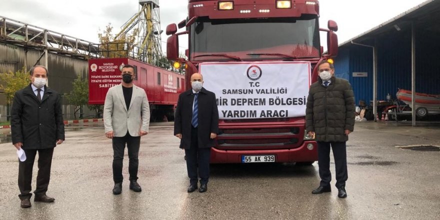 Samsun’dan İzmir’deki depremzedelere bir tır dolusu yardım - samsun haber