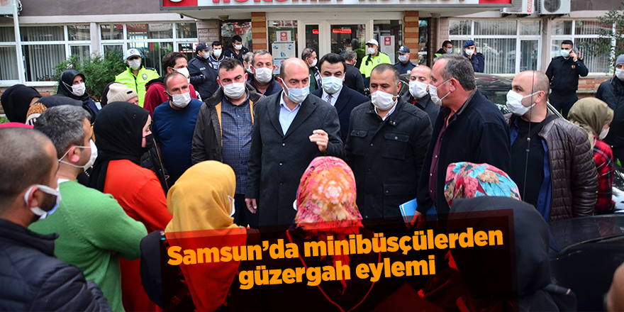 Samsun’da minibüsçülerden güzergah eylemi - samsun haber