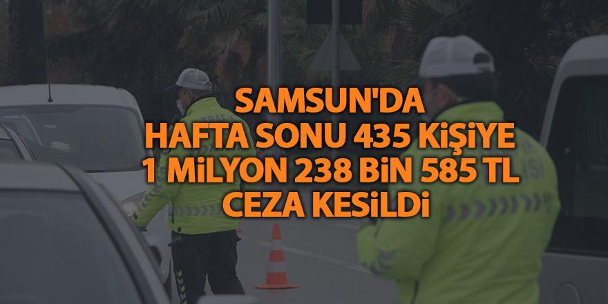 Samsun'da hafta sonu 435 kişiye 1 milyon 238 bin 585 TL ceza kesildi - samsun haber