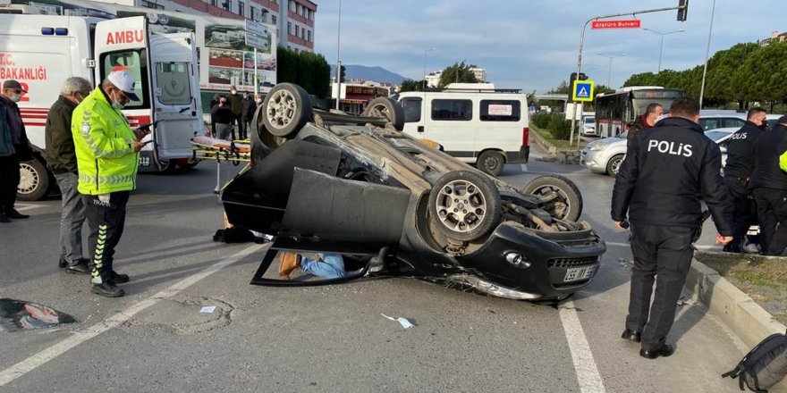 Samsun'da takla atan otomobilden sağ çıktılar - samsun haber