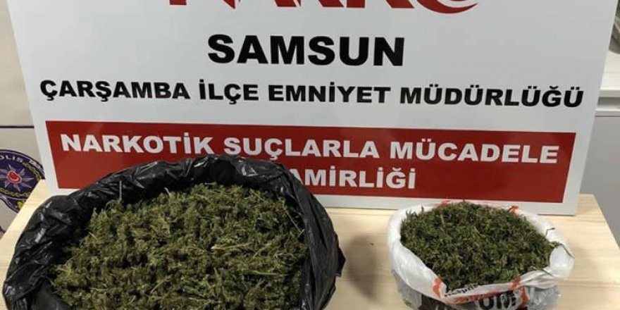 Samsun'da şüpheli araçtan 1 kilo esrar çıktı - samsun haber