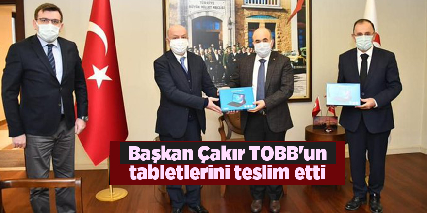 Başkan Çakır TOBB'un tabletlerini teslim etti - samsun haber