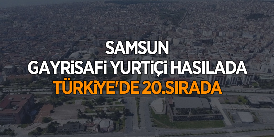 Samsun gayrisafi yurtiçi hasılada Türkiye'de 20.sırada - samsun haber