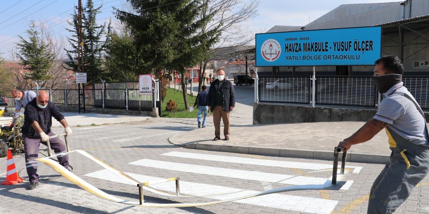 Havza Belediyesi'nden okul önlerine 3 boyutlu yaya geçidi - samsun haber