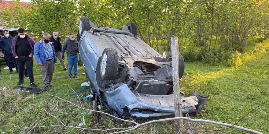 Samsun'da takla atan otomobilden sağ çıktı - samsun haber