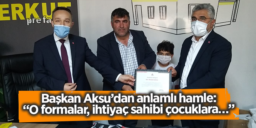 Başkan Aksu’dan anlamlı hamle: “O formalar, ihtiyaç sahibi çocuklara…”