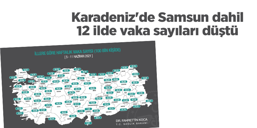 Karadeniz'de Samsun dahil  12 ilde vaka sayıları düştü - samsun haber