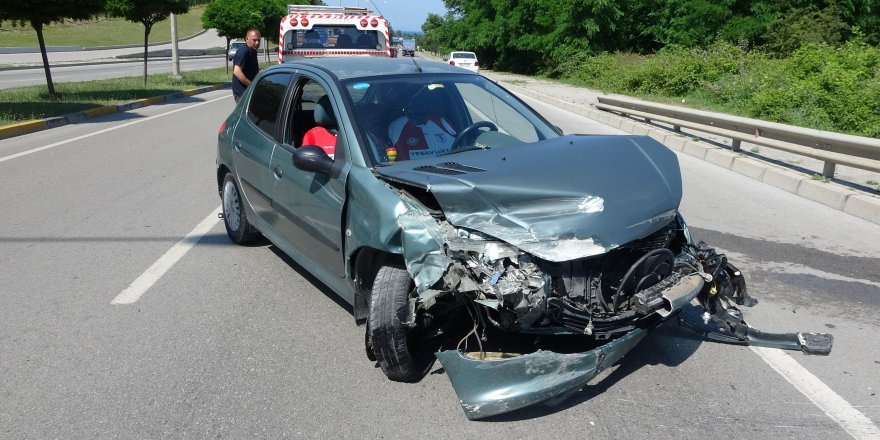 Samsun'da aşı yaptırmaya giderken kaza yaptı - samsun haber