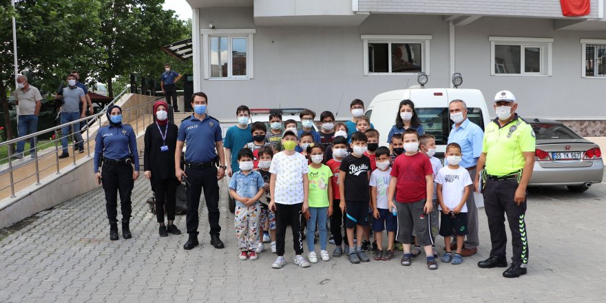 Havza'da yaz Kur'an kursuna katılan çocuklara uygulamalı trafik eğitimi verildi - samsun haber