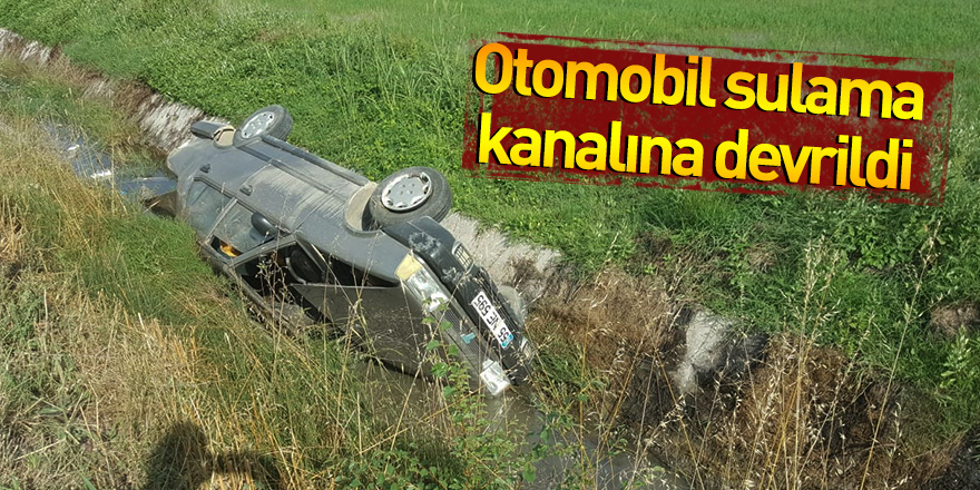 Bafra'da otomobil sulama kanalına devrildi: 2 yaralı