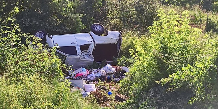 Samsun'da pikap şarampole yuvarlandı - samsun haber