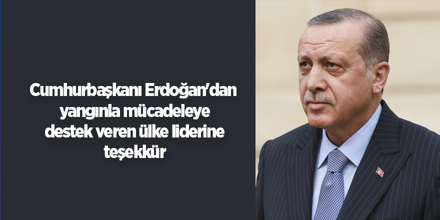 Cumhurbaşkanı Erdoğan'dan  yangınla mücadeleye destek veren ülke liderine teşekkür