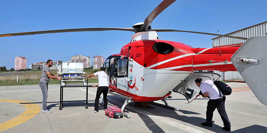 Samsun'da hava ambulansından yoğun mesai - samsun haber