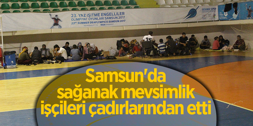 Samsun'da sağanak mevsimlik işçileri çadırlarından etti - samsun haber