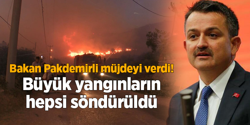 Bakan Pakdemirli müjdeyi verdi! Büyük yangınların hepsi söndürüldü - samsun haber