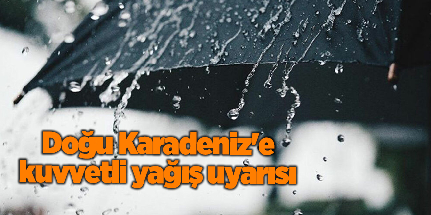 Doğu Karadeniz'e kuvvetli yağış uyarısı