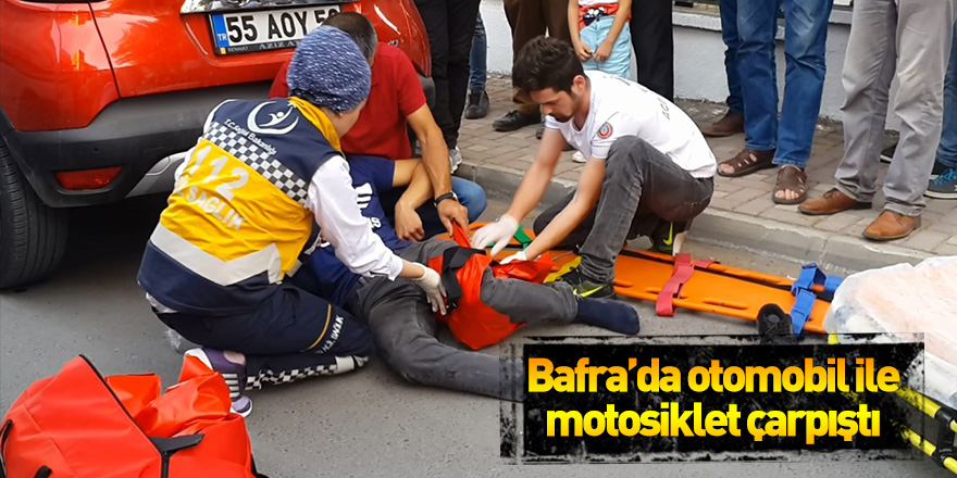 Bafra'da otomobil ile motosiklet çarpıştı: 1 yaralı