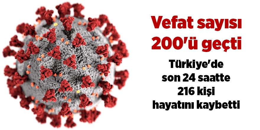 Türkiye'de son 24 saatte 216 kişi hayatını kaybetti