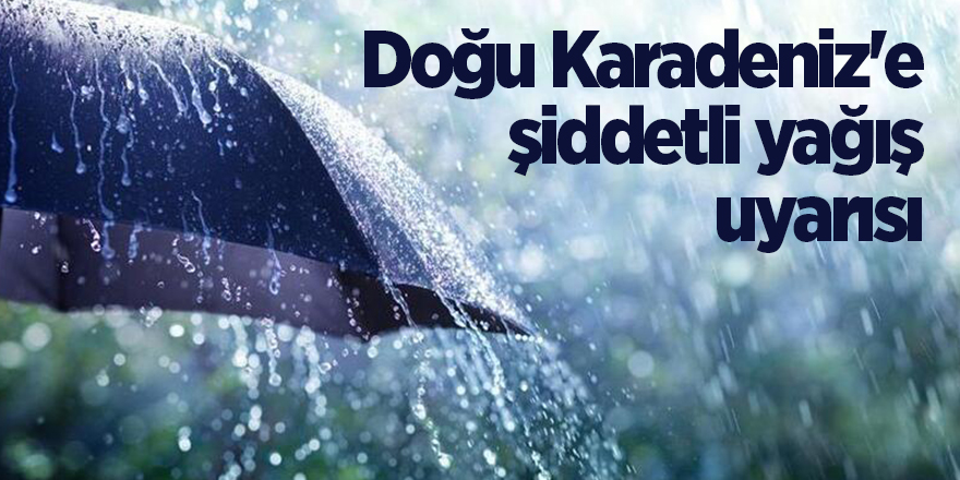 Doğu Karadeniz'e şiddetli yağış uyarısı