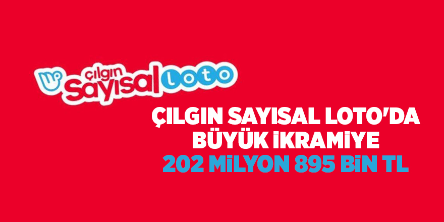 Çılgın Sayısal Loto'da büyük ikramiye 202 milyon 895 bin TL